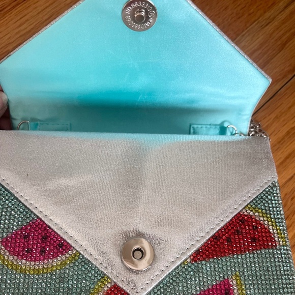 NWT Watermelon Print Crystal Clutch with Detachable Strap - Picture 7 of 10